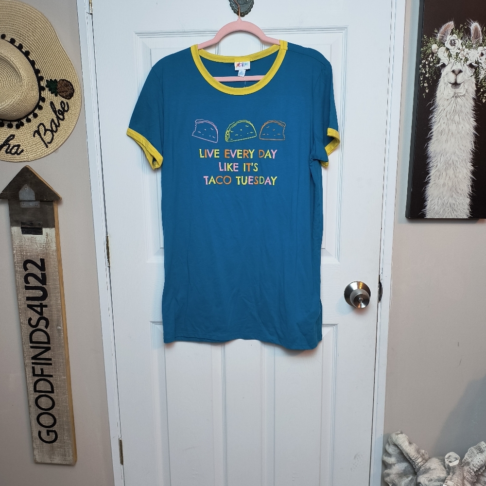 NWT LuLaRoe XL Liv “Live Every Day Like It’s Taco Tuesday” New W Tags